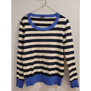 Nautica Womens Lightweight Pullover Blue Off White Sweater - Size Small. EUC